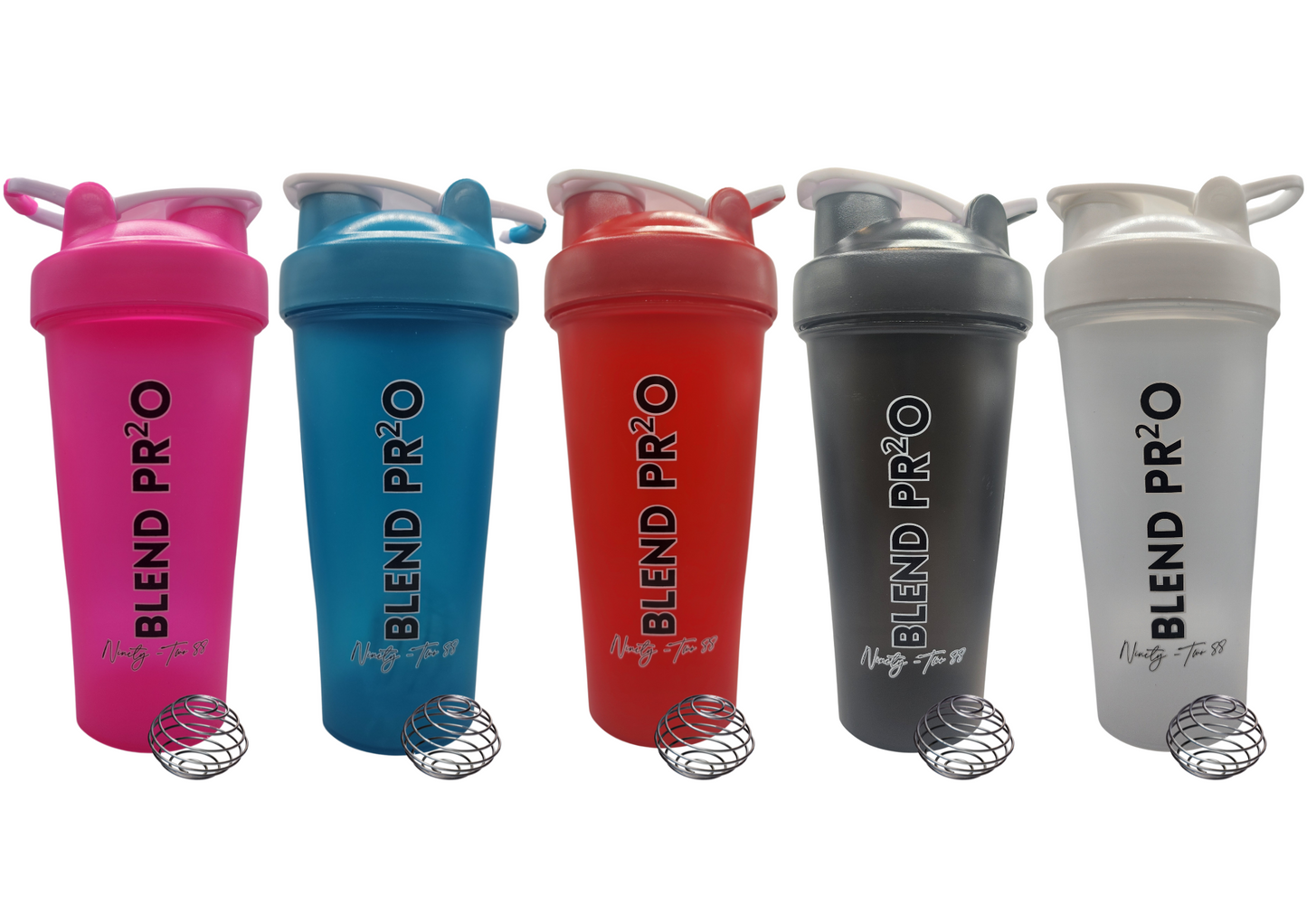 *BUY 3 GET 2 FREE* 2-Pack Protein Shaker Bottles 20 oz Stainless Whisk Mixing Ball Leak Proof Dishwasher Safe BPA Free Durable Reusable Blender Cup Hiking Gym BLEND PRO Pre-workout