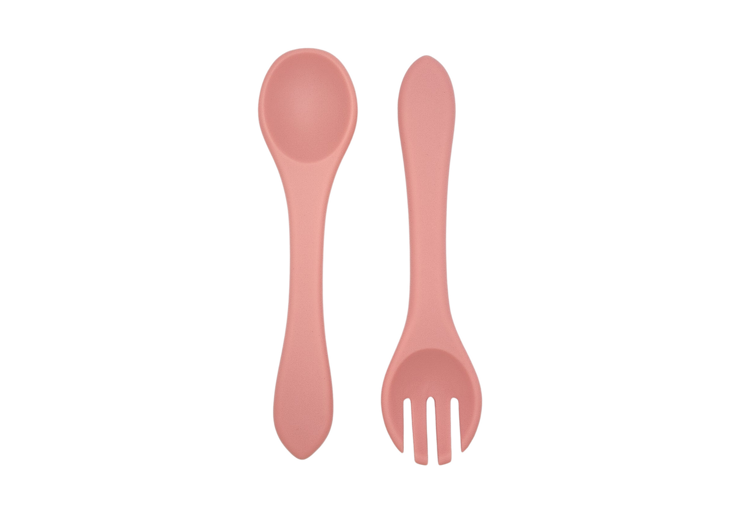 *Buy 3 Get 1 FREE* 4-Piece Silicone Baby Feeding Set| 1 Divided Suction Plate + 1 Suction Bowl + with Spoon and Fork| Baby Led Weaning Supplies Self Feeding Utensils| PINK GREEN
